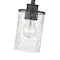 Z-Lite Beckett 1 Light Mini Pendant, Matte Black And Clear Seedy 492MP-MB - alternate 2